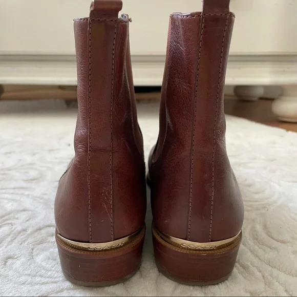 Coach Brown Leather Chelsea Boots - Picture 3 of 9